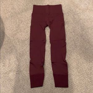 Maroon High Waisted Lululemon Leggings